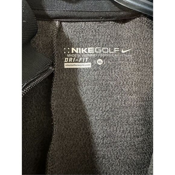 Nike Golf Dri fit mens gray black sweatshirt lion head logo 1/4 zip XL. #27-0689 - Picture 3 of 7